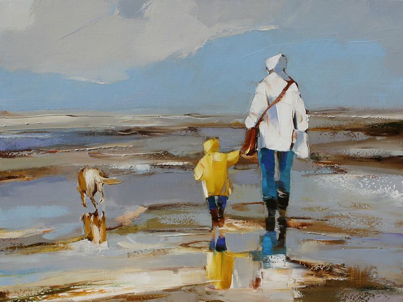 Olieverfschilderij van Ewa Rzeznik 81 x 100 cm.