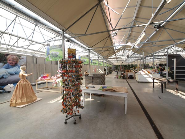 Een impressie van het tuincentrum in aanbouw.