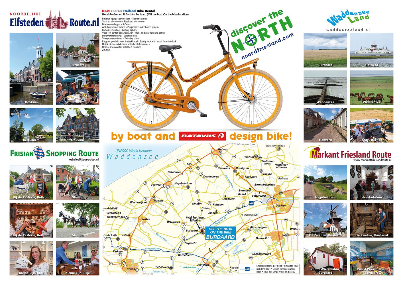 Advertentie van Discover the North voor watersportmagazines. Een vier routes overkoepelende website is in de maak.